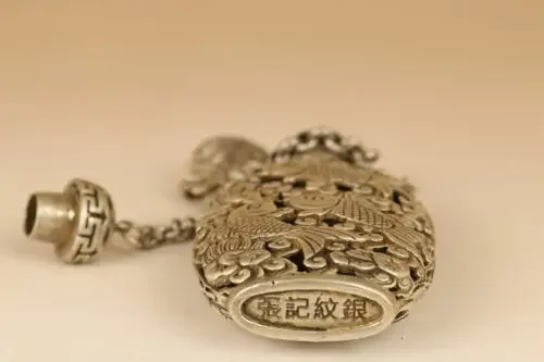 Старый тибетский серебряный кулон ручной работы с выдолбленной рыбой и лотосом