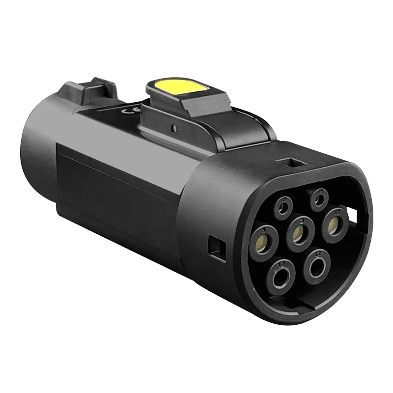 

Адаптер зарядного устройства переменного тока Type1 на Type2 EV 32A Портативный преобразователь зарядки J1772 в IEC62196 для электромобилей Type2