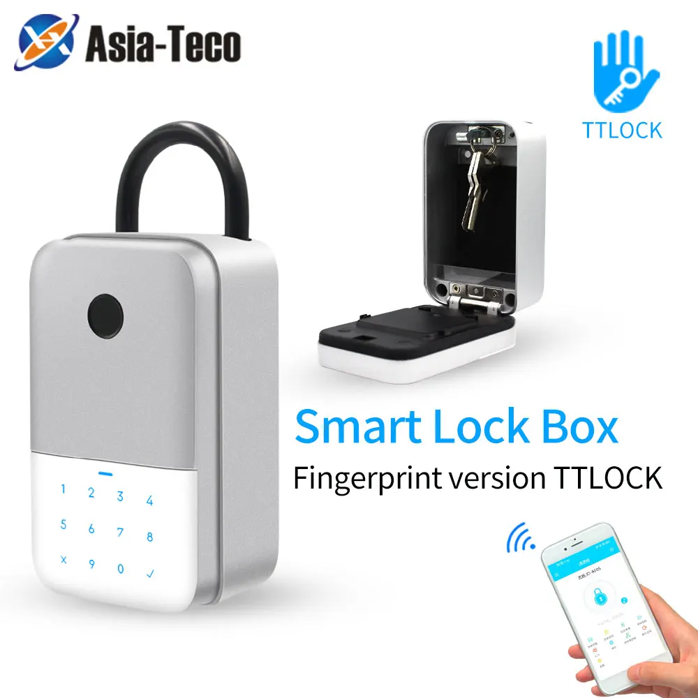 Pаспродажа Сейф для ключей TTlock, сканер отпечатков пальцев, Bluetooth, Wi-Fi, цифровой Сейф для ключей, Удаленная разблокировка через приложение, настенный зам...