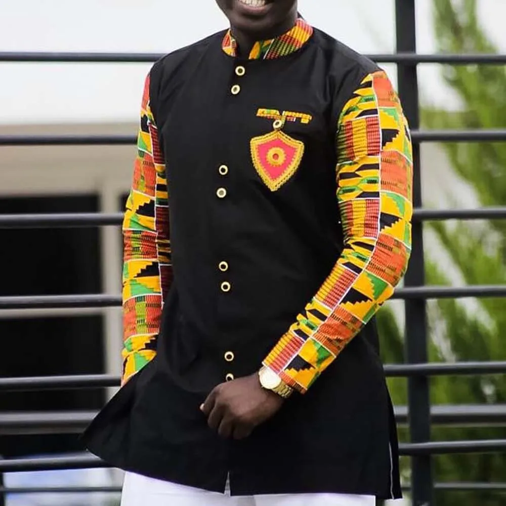 

Мужской кардиган с этническим принтом, осень-весна