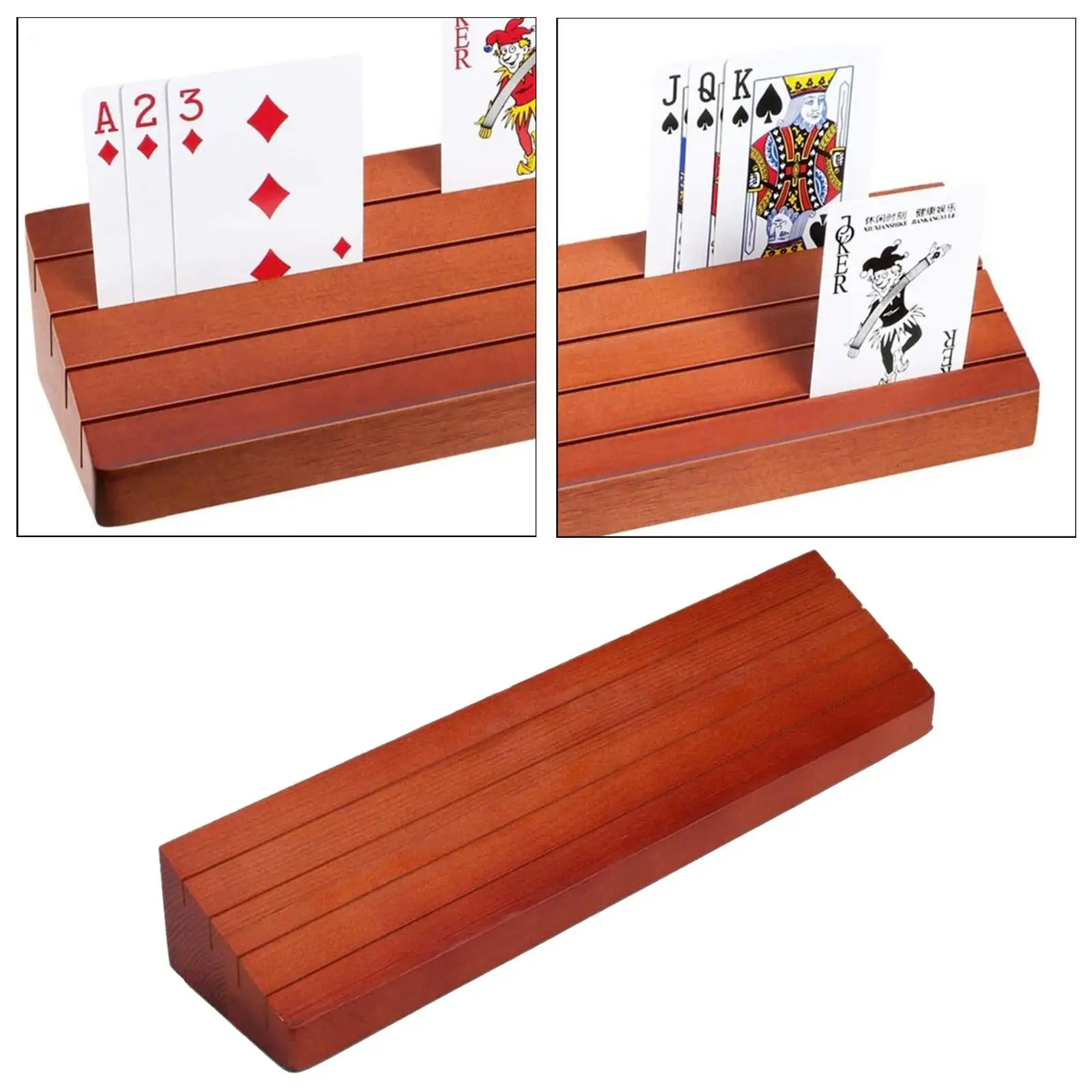 

Solid Wood Playing Card Holder Game Cards Bracket Organizer Holder for Kids
