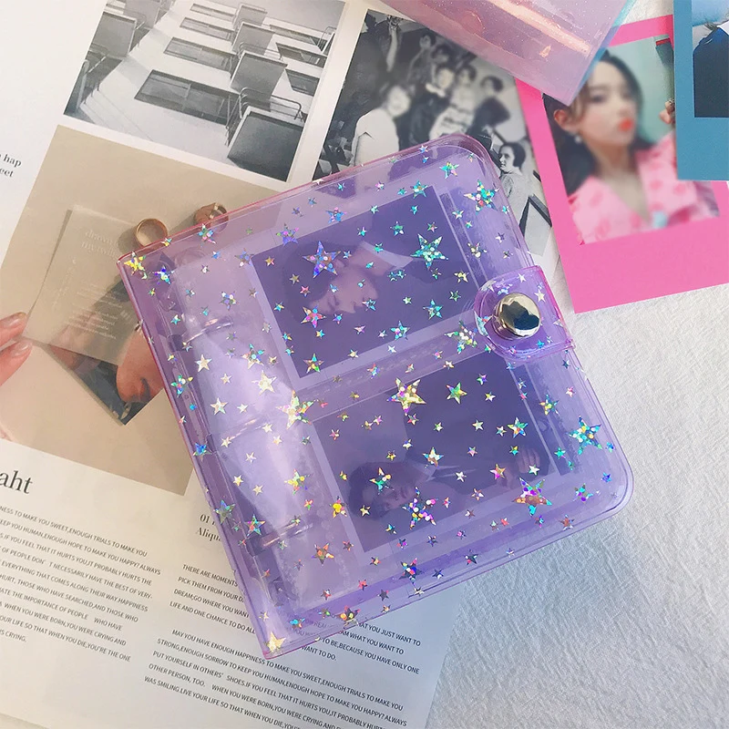 

Chasing Stars Pockets Photo Album 3 Inch Transparent Photocard Holder Instax Mini Album Storage Collect Book Name Card Album