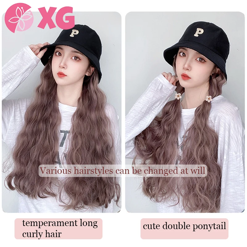 Парик XG для женщин модная синтетическая шляпа с буквенным принтом длинными