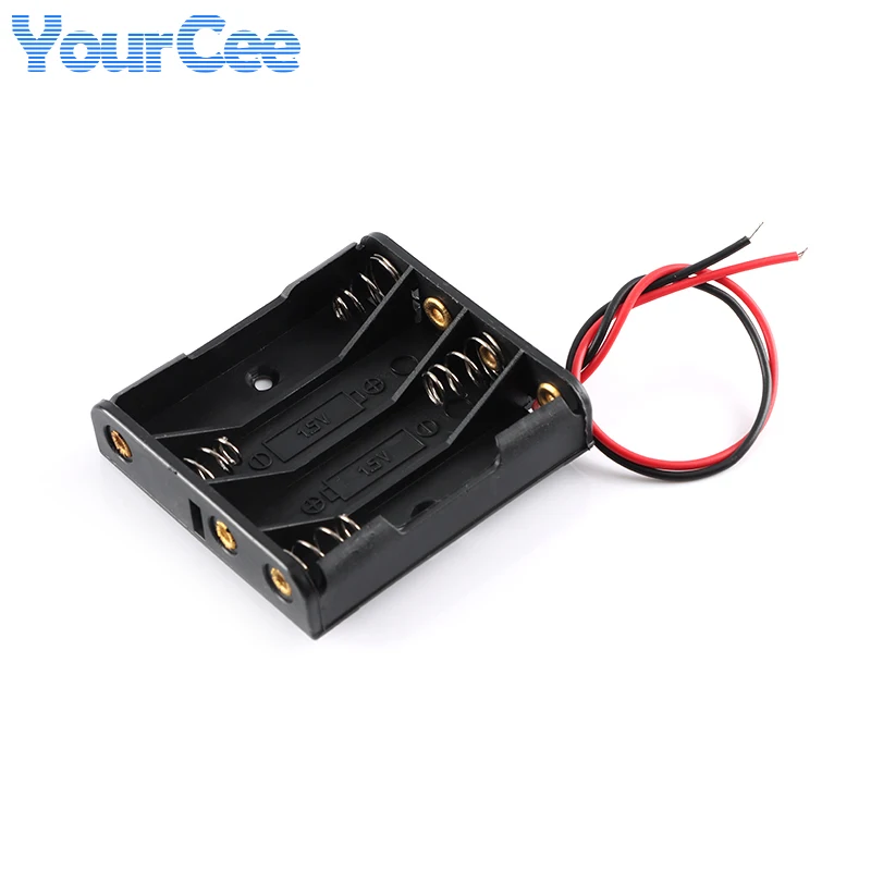 1 2 3 4 слота 2xAAA 3xAAA 4xAAA хранение аккумулятора пластиковая черная коробка