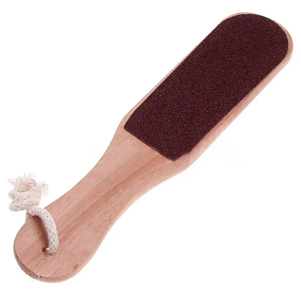 

Men Women Durable Home Smooth Skin Stress Relief 2way Hand Held Salon Wood Ergonomic Pedicure Brush Foot File