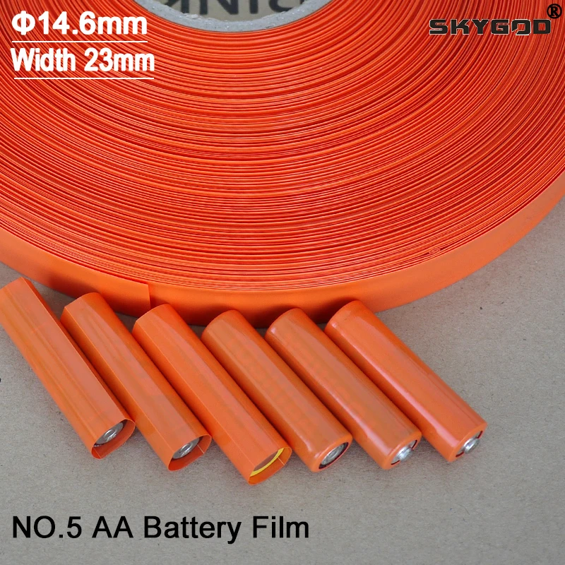 

50/100/200/500Pcs AA Battery PVC Heat Shrink Tube Width 23mm Length 53mm Insulated Film Wrap Protect Case Pack Wire Cable Sleeve