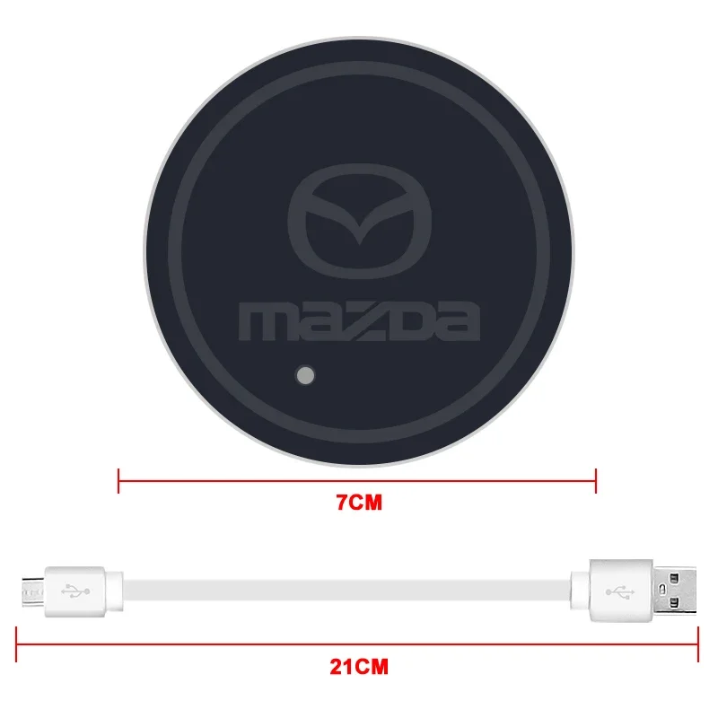 Фото 2 светящиеся подставки для автомобильных подстаканников Mazda, совместимые со всеми моделями CX-5, CX-30, Mazda6, светящиеся в темноте, нескользящие коврики для подстаканников, аксессуары №5