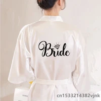 team bride wedding party funny women wedding dressing gown bathobe bridal party with black letters robes bridesmaid robes gift