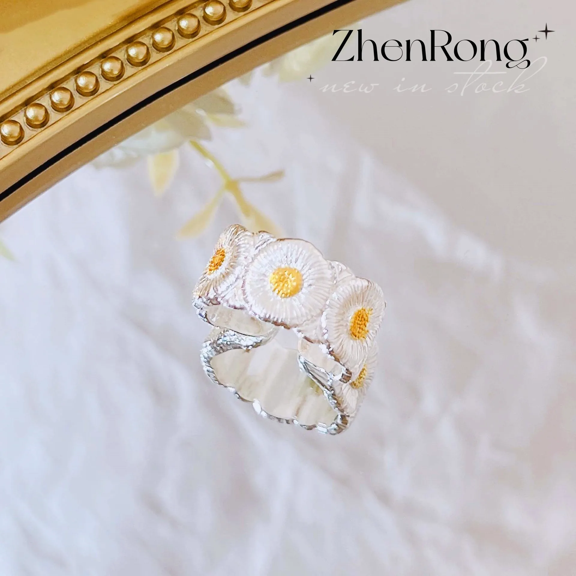 Foydjew итальянские Винтажные Ювелирные изделия серебряного цвета кольца с цветами