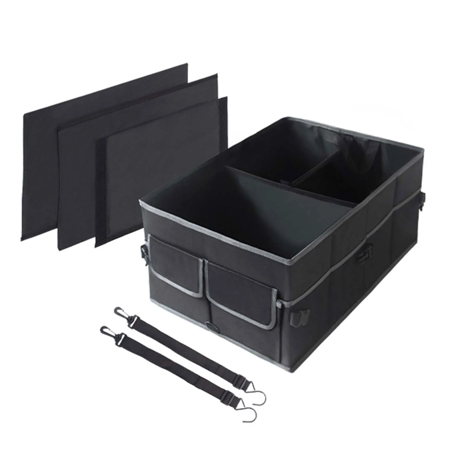 

Car Trunk Organizer Collapsible Expandable Cargo Trunk Storage Vehicle Organizer With Non Slip Bottom & Securing Straps