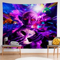 alien psychedelic wall tapestry classic horror kawaii personalized hanging fabric decoration room home decor outdoor beds heads
