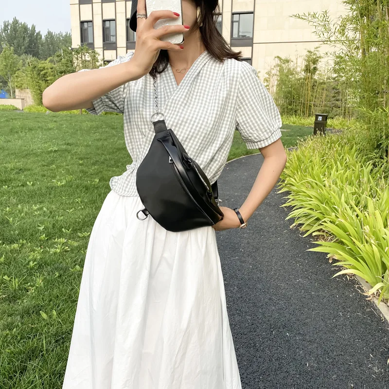 

Заводская прямая сумка на плечо, нагрудная сумка для женщин, универсальная простая модная черная Диагональная Сумка PU2020