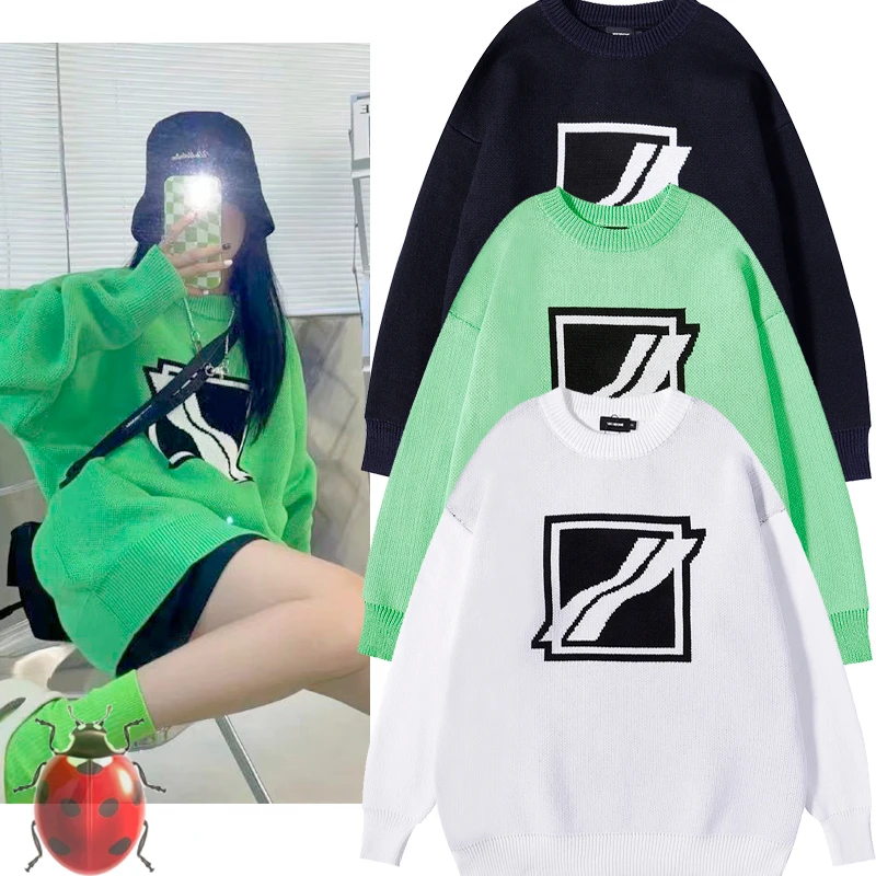 

Square Jacquard Knitt Winter We11done Sweater Hoodie