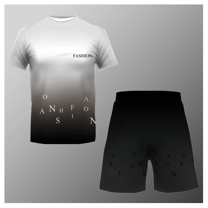 2023 Men's Summer Fashion Casual Wear T-shirt Set Large Size O Neck Street Beach Short Sleeve High-quality Sports 3D Printing