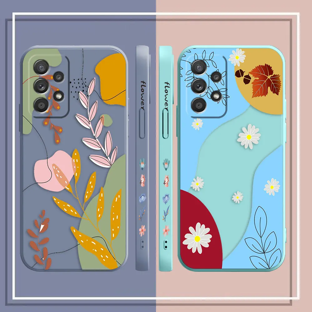 Case For Samsung Galaxy A91 A14 A73 A72 A71 A53 A52 A51 A42 A33 A32 A22 A715F A52S A22S A13 4G 5G Case Summer Ice Cream Flowers