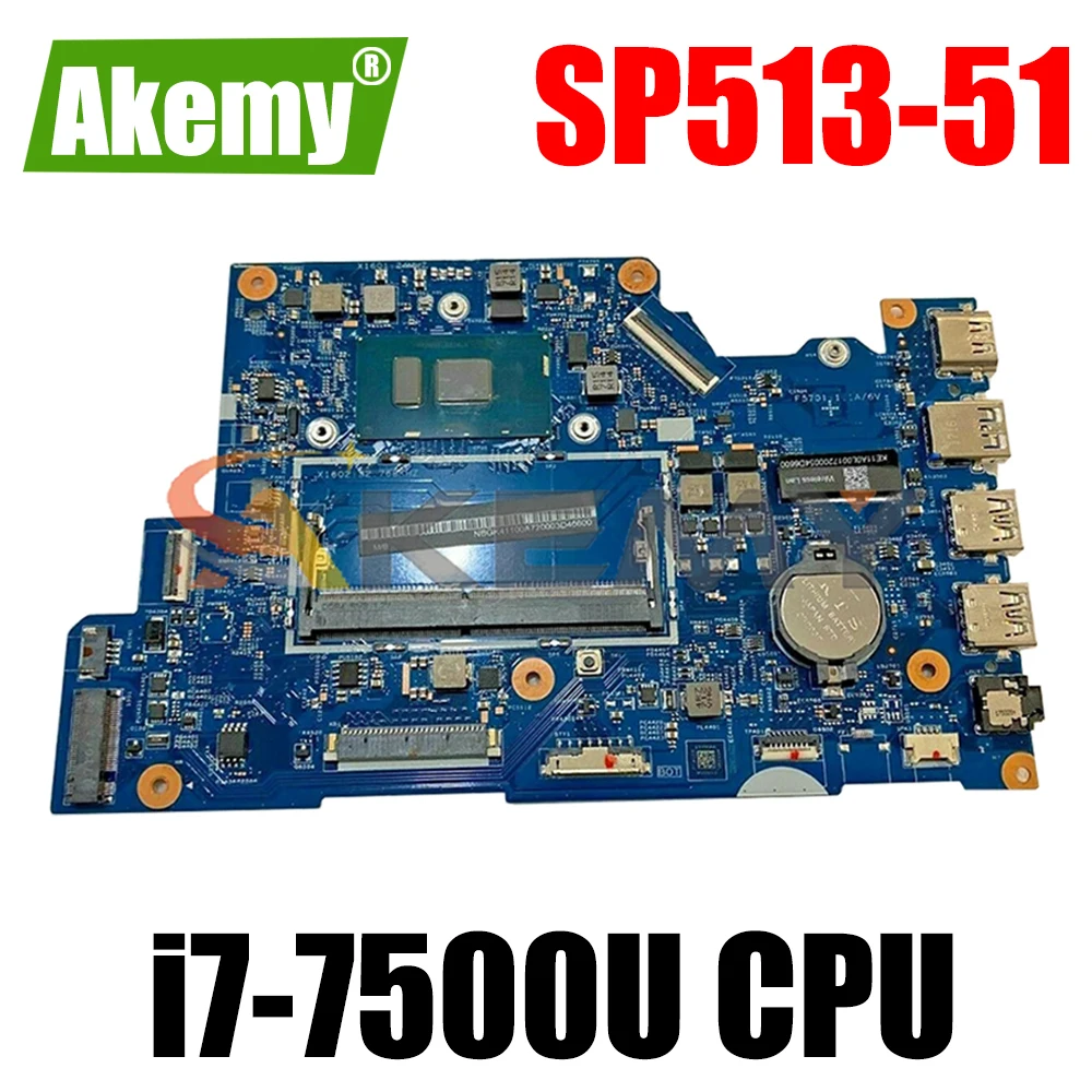 

For ACER Aspire SP513-51 i7-7500U Notebook Mainboard 16801-1 SR2ZV DDR4 Laptop Motherboard