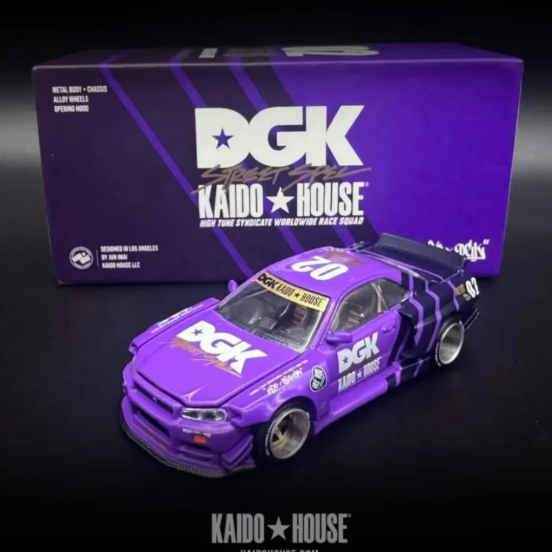 Kaido House Minigt 1:64 DGK NISSAN SKYLINE R34 модель автомобиля из сплава коллекция игрушек подарок
