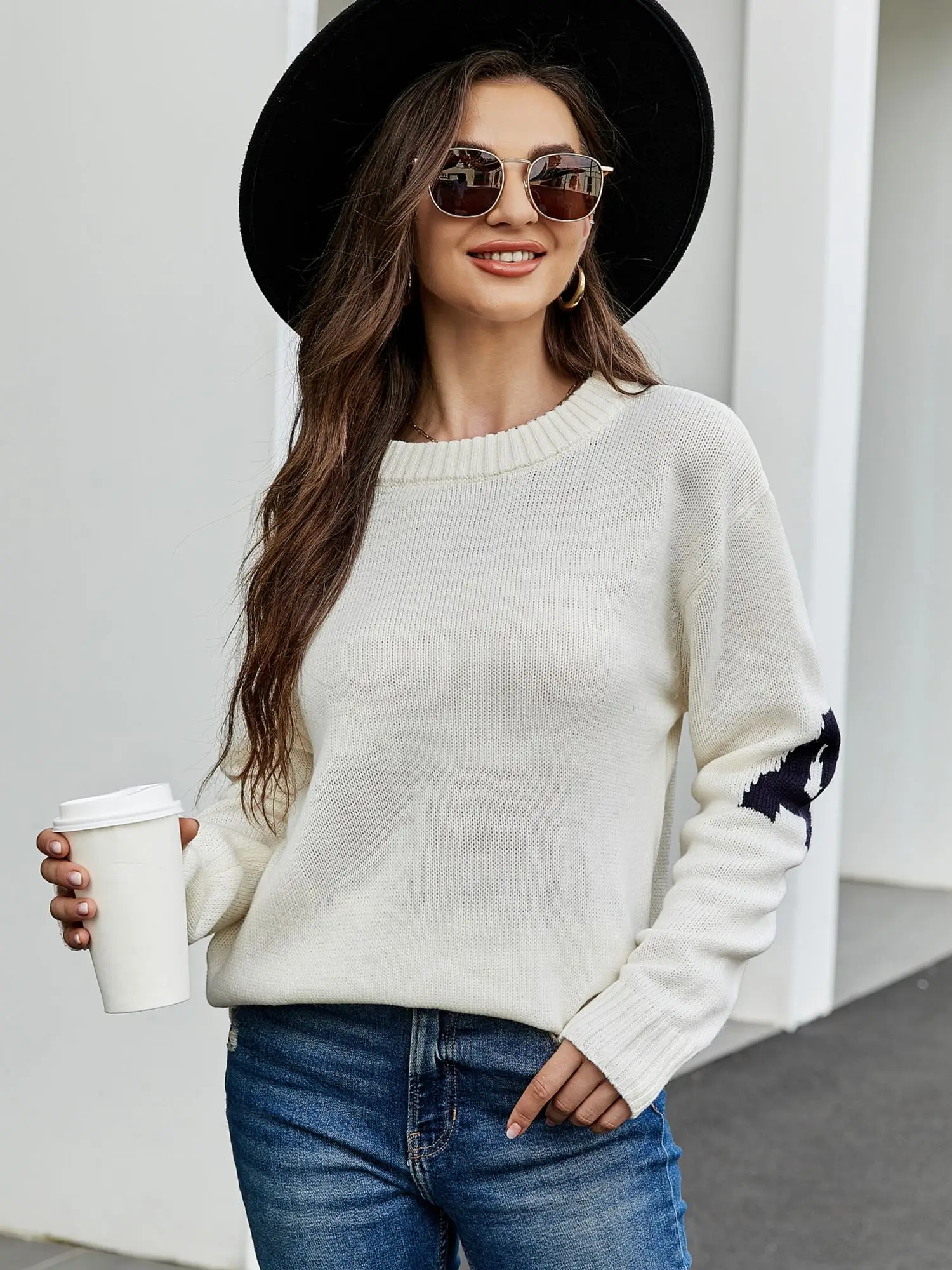 

Женский свитер с круглым вырезом, Осень-зима 2023