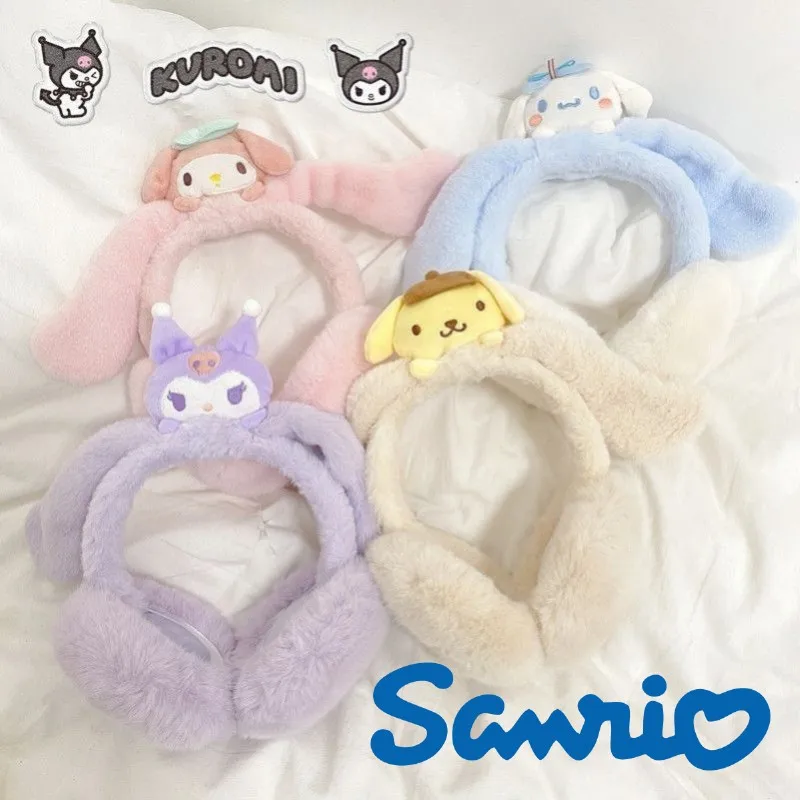 

Kawaii Sanrio Earmuffs Warmth Kuromi Cinnamoroll Applicable To Students And Adults Folding Ear Muffs Cute Plush Ear Covers Gift