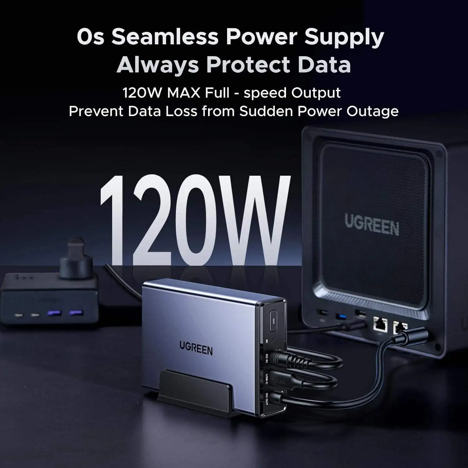 Фото Новый NASync DH4300 Plus 4-дисковый NAS на 120 ТБ (без дисков) и ИБП 12000 мАч с пиковой нагрузкой 120 Вт постоянного тока №5