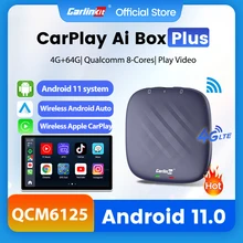 QCM6125/665 CarlinKit CarPlay Ai Box Android 11 8 Cores Wireless Android Auto CarPlay YouTube Car Adapter Mini Streaming Box GPS
