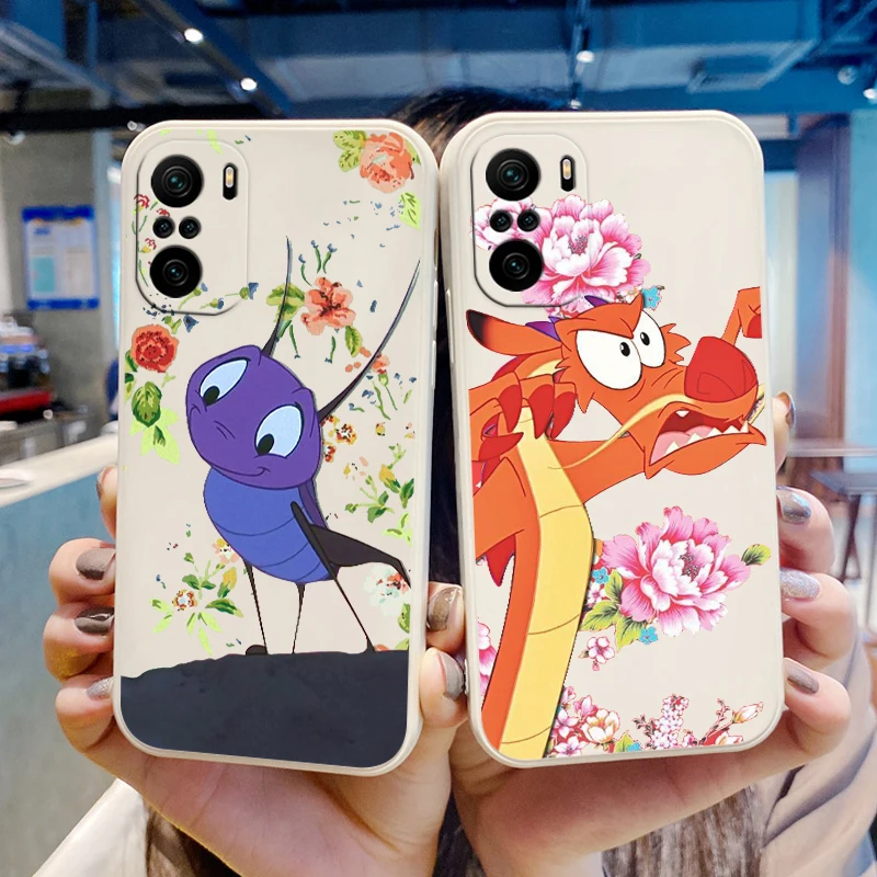

Disney movie Mulan Mushu dragon For Xiaomi Redmi Note 12 12Pro 11 11S 11T 10S 10 9S 9T 9 8 Pro Plus 5G Liquid Rope Phone Case