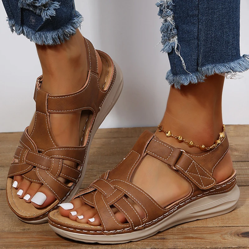 Gladiator Women Sandals Breathable Female Sandals Outdoor Soft Women's Casual Shoes Roma Fashion Flats Summer Free Shipping 2023
