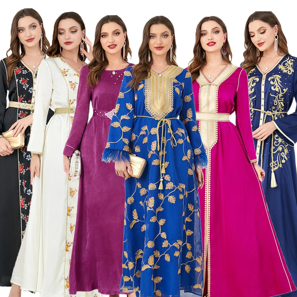 

Morocco Eid Dress Muslim Women Abaya Evening Party Long Maxi Dresses Abayas Dubai Turkey Islam Kaftan Robe Vestidos Arab Jilbab