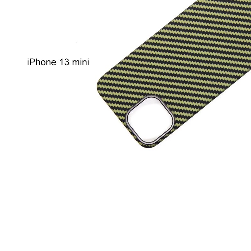 

iPhone 13 mini phone case business yellow matte matte carbon fiber textured Kevlar fiber light and thin 13mini phone cover