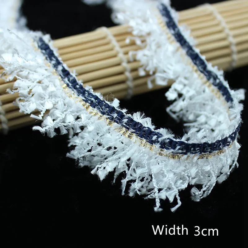 

Tassel Lace Trim 3cm Off White Navy DIY Handmade Materials Lace Trim