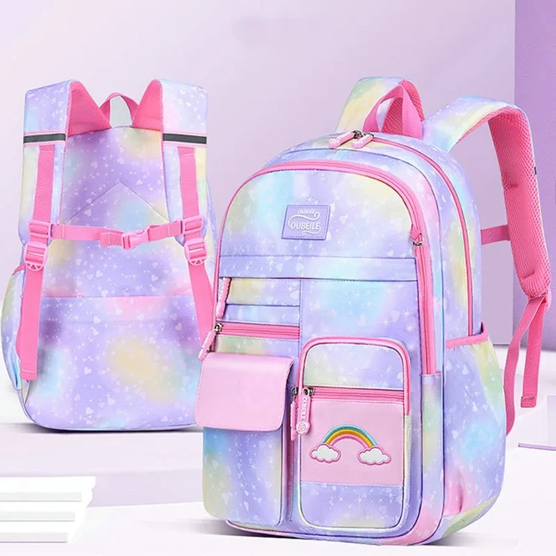 Mochila escolar de 1 grado y 3 años, bolso escolar colorido para niñas, impermeable, pequeña, 2022