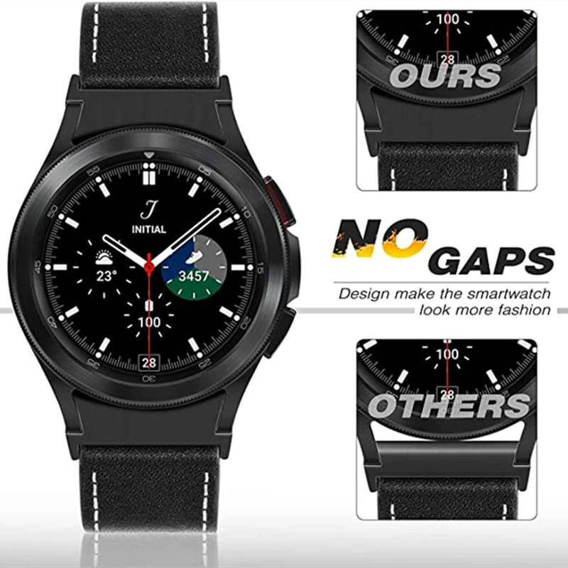 No Gaps Leather Strap for Samsung Galaxy Watch 4 5 Pro Band 44mm 40mm 45mm Butterfly Bracelet Galaxy Watch 4 Classic 42mm 46mm