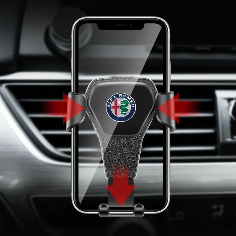 Фото Держатель для мобильного телефона с GPS-навигатором из ABS-пластика для Alfa Romeo Giulia, Stelvio, Giulietta, 156, 159, 147, Mito, Tonale, Brera. Автомобильные аксессуары. №1