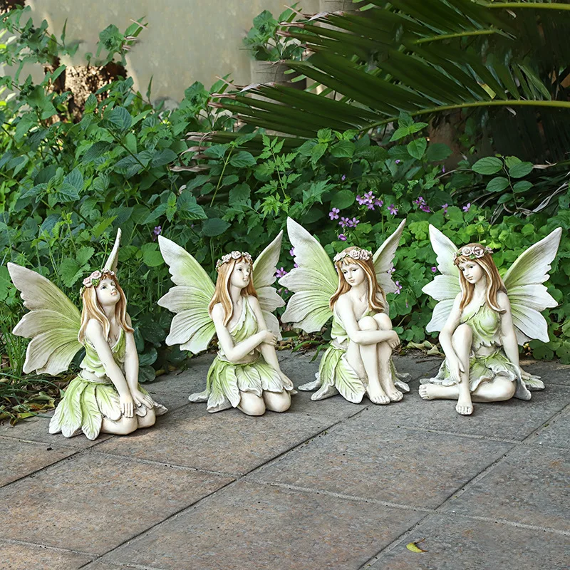 

Girl Flower Fairy Decoration Resin Crafts Flower Fairy Ornament Exquisite Beautiful Statue Decoration For Garden