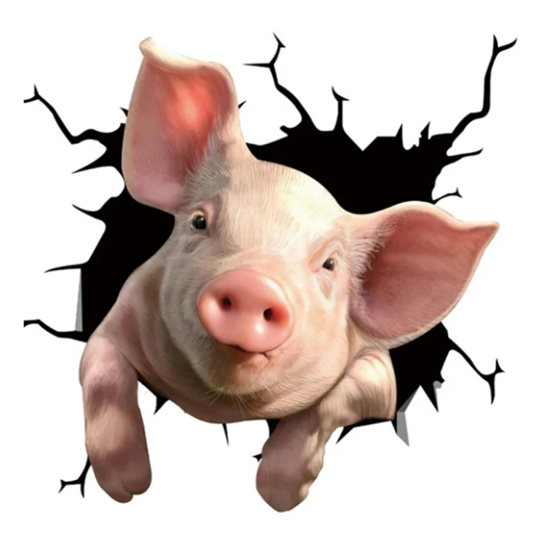 

1 шт. забавная виниловая наклейка в виде поросенка с трещинами, наклейка для автомобиля, аксессуары для мотоцикла, украшение для окна, украше...