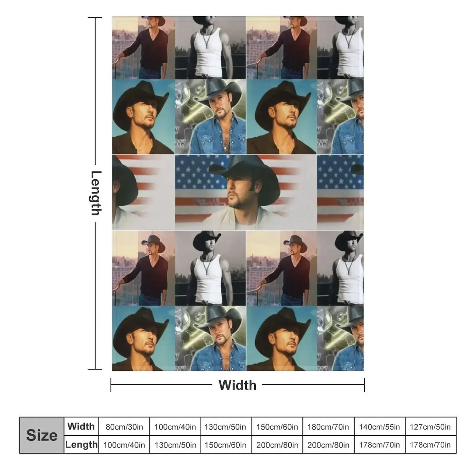 Тим МакГрю американская деревенская музыка певец фотоколлаж-1 плед на диване