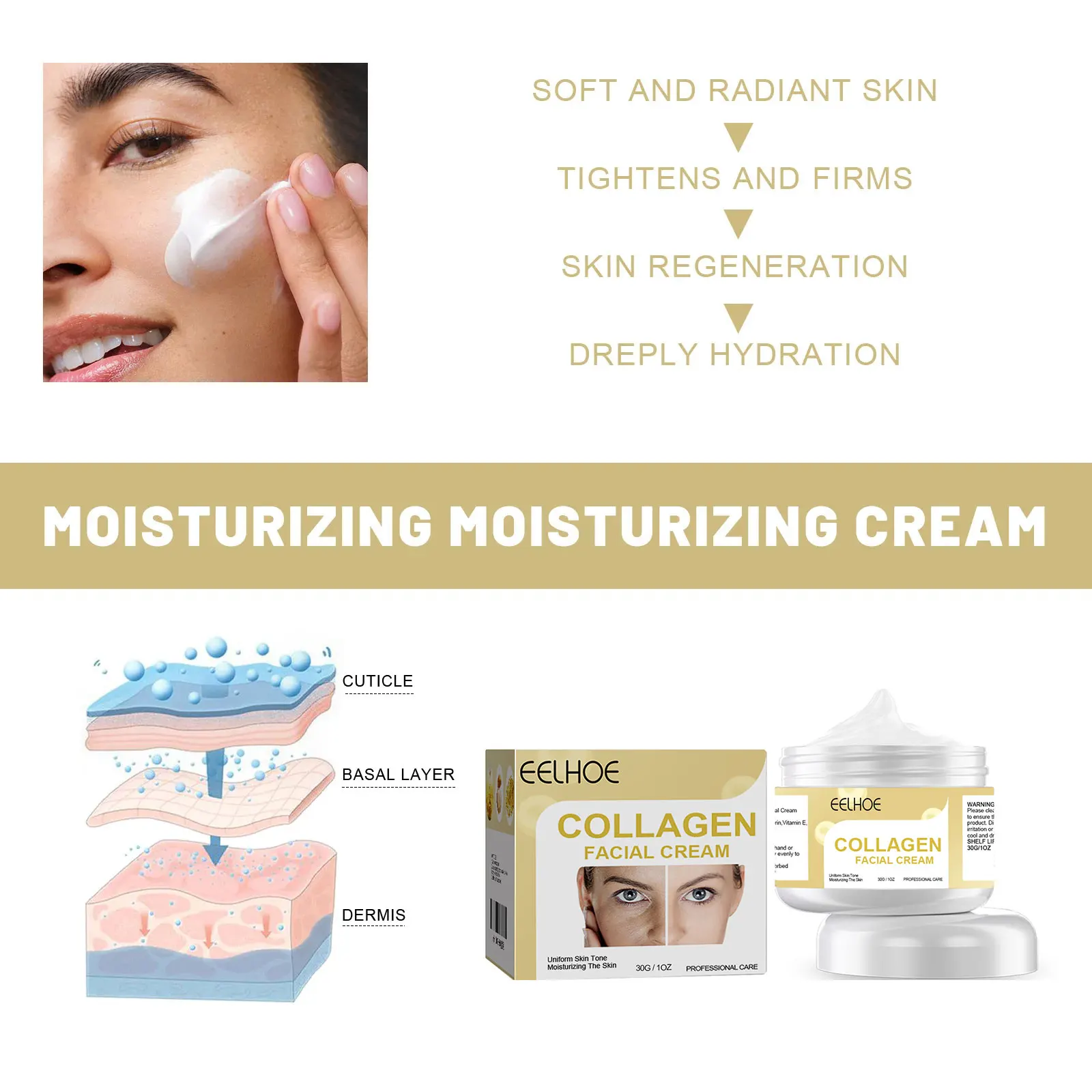 Коллагеновый крем для лица против старения удаления морщин лифтинга укрепляющий