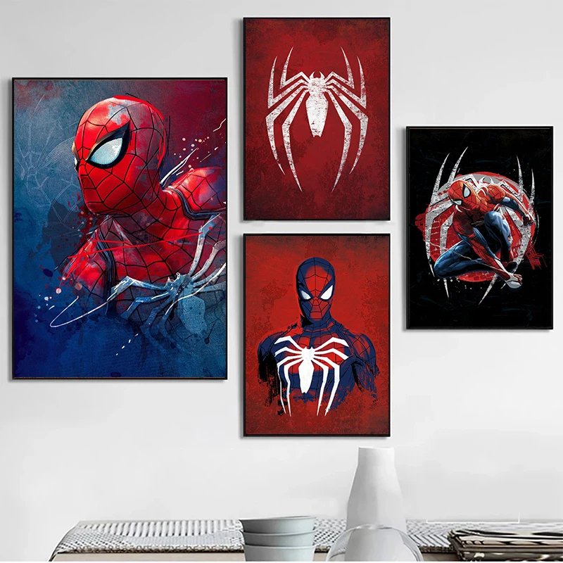 

Canvas Painting Marvel Avengers Superhero Spiderman Vintage Poster Print Graffiti Art Wall Picture for Living Room Decoration