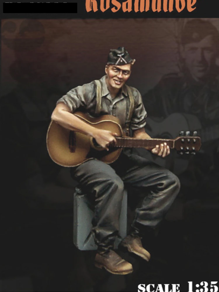 

1/35 Scale Resin Figure Model Kit WWII Play The Guitar Soldier Unassembled and Unpainted Kit Miniature
