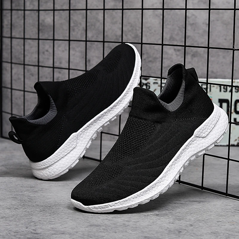 

2023 cross-border new ultra-light couple flying knitting sports casual shoes