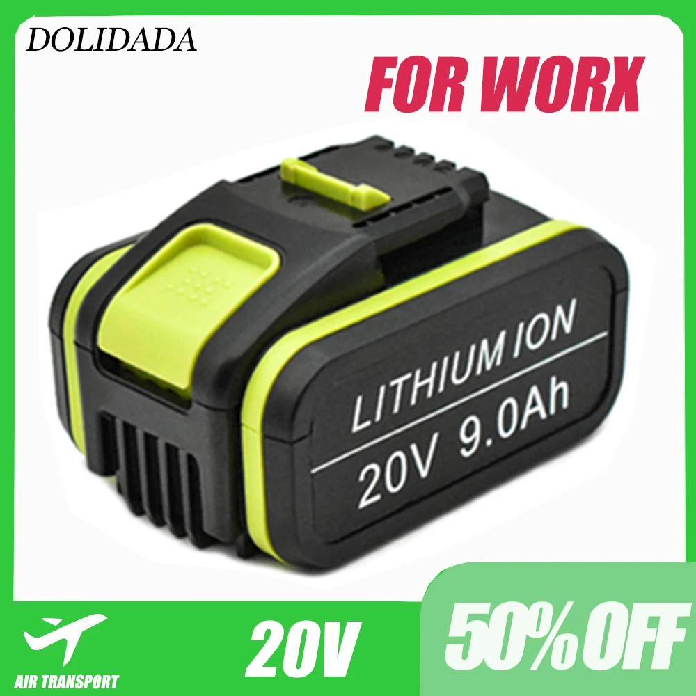 

100% New 20V 9.0Ah Replacement For Worx 20V Max Li-ion Battery 9000mah WA3551 WA 3551.1 WA3553 WA3641 WX373 WX390 Cordless Tool