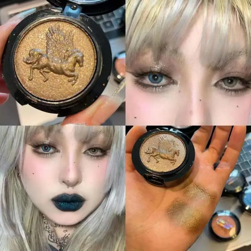 Черно-белые блестящие тени для век с кисточкой и зеркалом 9 цветов