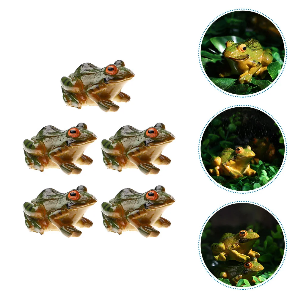 

Frog Garden Decor Miniature Statue Resin Mini Animal Sculpture Micro Ornament Aquarium Flowerpot Figurines Tank Fish Decoration