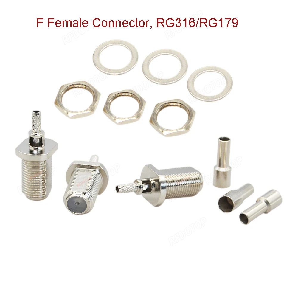 Коннектор для коаксиального разъема RG174 RG316 RG179 RF никелированный/позолоченный
