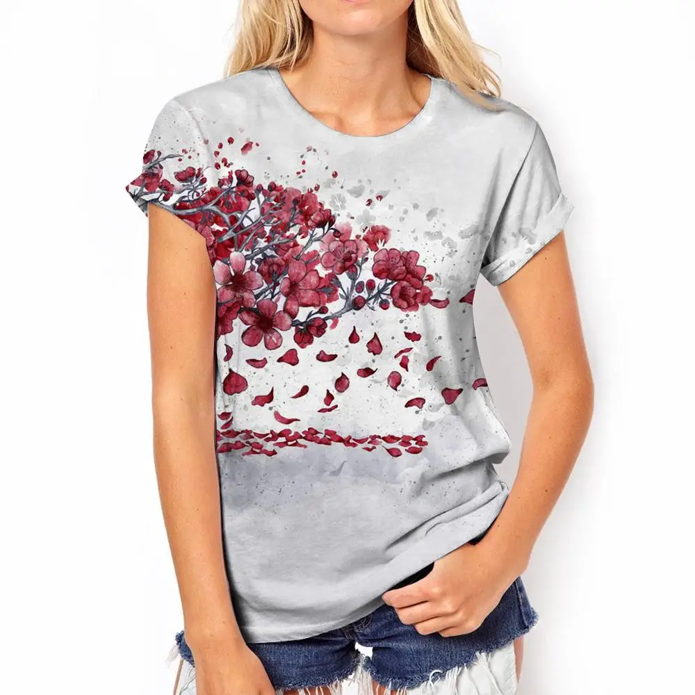 

Summer Women's T-shirts Floral Graphics Female Street Fashion Pullover Fashion 3d Print Short-sleeved T-shirt Harajuku Clothing