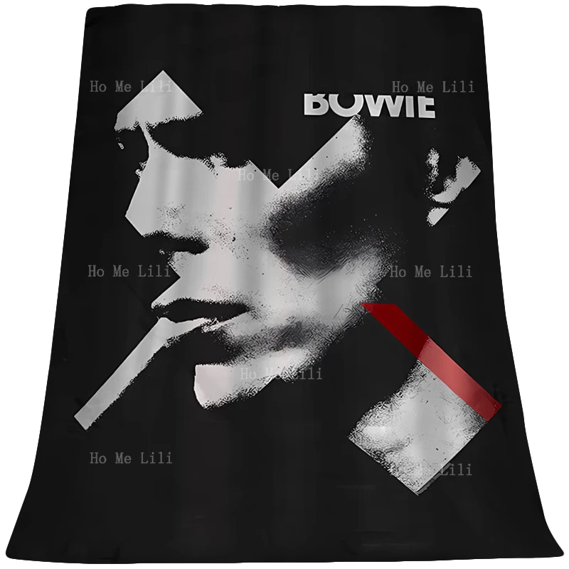 Супер мягкое удобное фланелевое одеяло Bowie с красным дымчатым плакатом подходит
