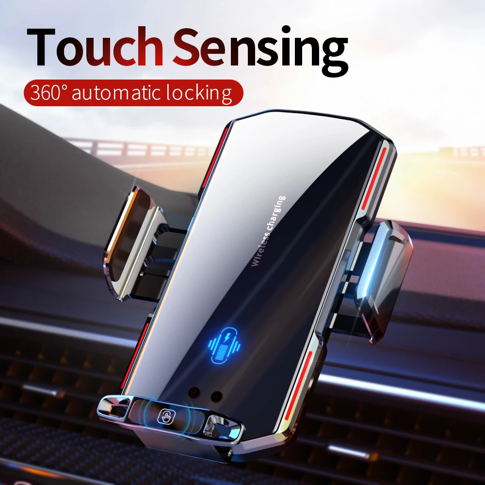 Car Wireless Charger for Samsung S21 S20 S10 Xiaomi iPhone 14 13 12 Magnetic USB Infrared Car Phone Holder Fast Charging Station