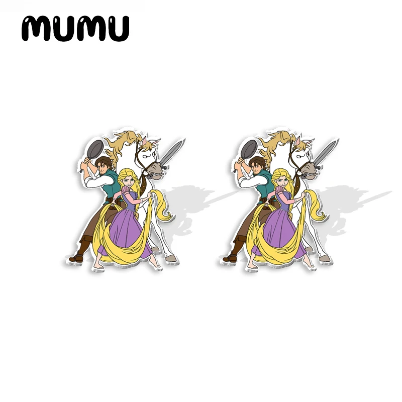2024 новые серьги-гвоздики принцессы Рапунцель Мультяшные ювелирные изделия из
