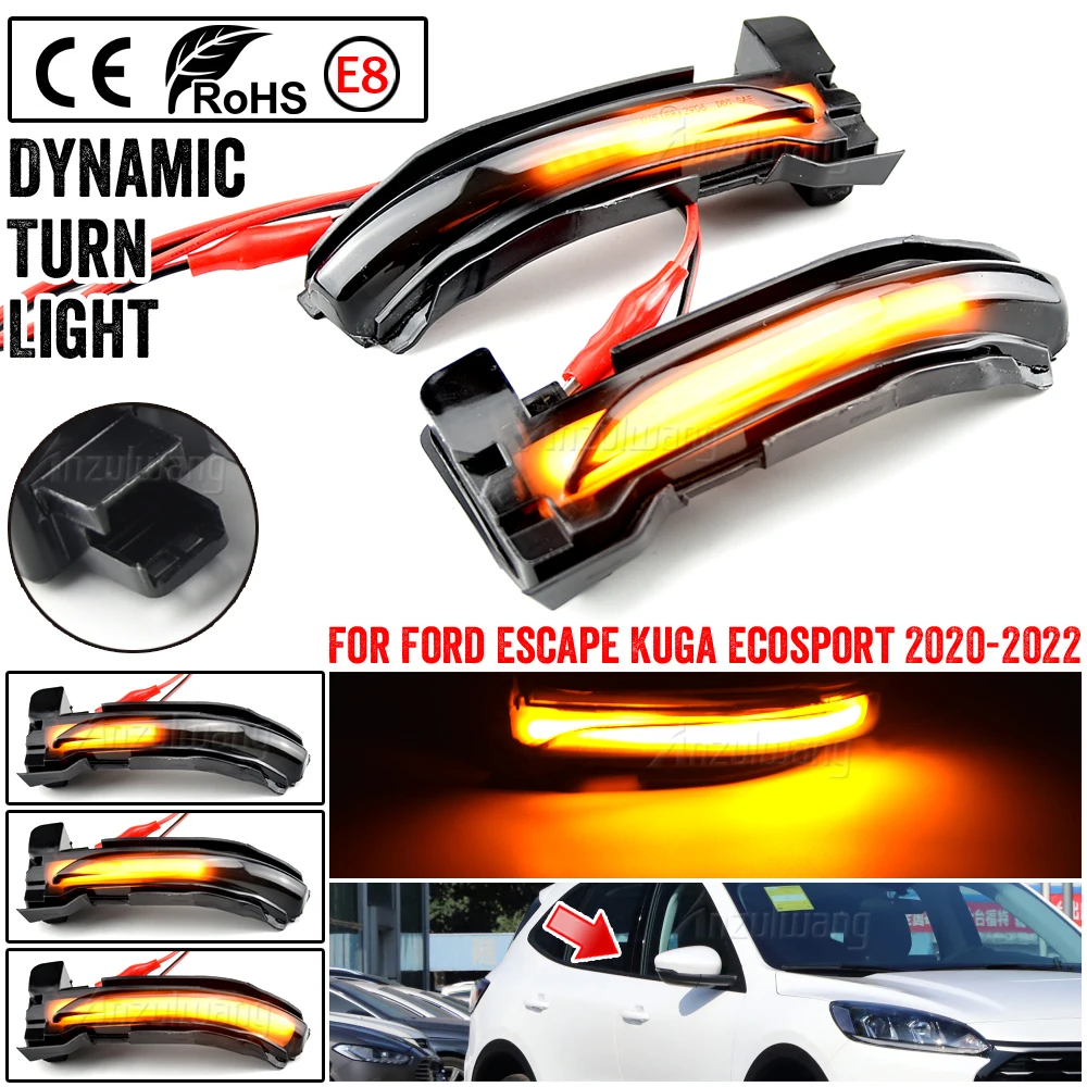 

Dynamic Blinker For Ford Kuga Escape 2019 2020 2021 2022 LED Turn Signal flowing Mirror light