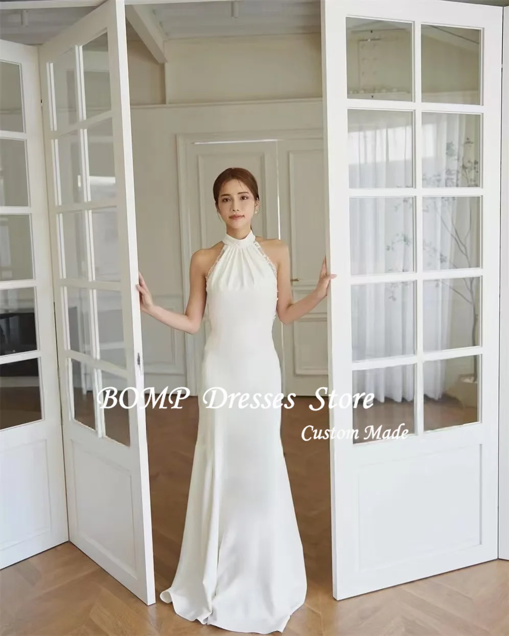 BOMP Элегантные свадебные платья из атласа